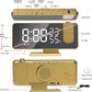 Projection Digital Alarm Clock for Bedrooms, Alarm Clock Radio on Ceiling, USB Charger Port, Temperature & Humidity Display, 7.3” Large Mirror LED Display,12/24H,Snooze,Dual Loud Clock- 4 Dimmer