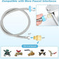 FHTONGE 304 Stainless Steel Automatic Water Dispenser with Drainage for Outdoor Big Dog, Large Auto Fill Dog Waterer Float Valves for Livestock Poultry Horse Cow Goat Pig Chicken Duck Rabbit Drinking