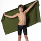 Flow Hydro Sport Towel - Microfiber Quick Dry Swimming Towels for Swim, Pool, Triathlon, and Other Water Sports in Medium, Large, Extra Large, and Hooded Sizes (Army Green, Large (60" x 30"))