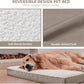 Orthopedic Dog Bed for Extra Large Dogs, XL Waterproof Pet Bed for Large Sized Dog, Egg Crate Foam Pet Bed with Removable Washable Oxford Cooling Cover, Khaki White