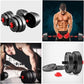 Adjustable Dumbbell Set, 5-44 lbs Free Weight Set with Connector for Barbell, Dumbbells, Push-Up Options, Fitness Exercises for Home Gym Suitable Men/Women