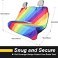 Back Seat Cover for Car Trucks Van SUV,Waterproof Rear Bench Towel Seat Covers for Dogs and Kids,Automotive Backseat Protector (Rainbow)