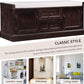 Storage Bench with 2 Drawers and 2 Cabinets, Pine Wood Pine Wood Shoe Bench with Removable Cushion for Living Room, Entryway 42.5" L x 15.9" W x 17.5" H (Espresso)