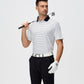 Esabel.C Jacquard Golf Shirts for Men Moisture Wicking Short Sleeve Performance Dry Fit Active Mens Polo Shirts