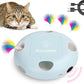 IInteractive Cat Toy, Electric Cat Toys for Moving Concealed Feathers, Smart Sensor 7 Holes Whack a Mole Feather Toy, USB Charge Automatic Kitten Toys,Blue