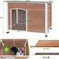 GUTINNEEN Dog House Outdoor Weatherproof with Anti-bite Metal Frame Large Indoor Wooden Dog Kennel for Medium to Large Dogs, 43.3" L × 29.4" W × 33.4" H