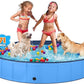 Jecoo Dog Pool for Large Dogs Kiddie Pool Hard Plastic Foldable Dog Bathing Tub Portable Outside Kids Swimming for Pets and Dogs Outdoor Backyard