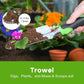 Garden Tool Set, 3 Pack Aluminum Heavy Duty Gardening Kit Includes Hand Trowel, Transplant Trowel and Cultivator Hand Rake with Soft Rubberized Non-Slip Ergonomic Handle, Garden Gifts