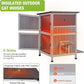 GUTINNEEN Outdoor Heated Cat House for Winter, Weatherproof Wooden Feral Cat Shelter with Escape Door, Heating Pad & Removable Mat(AIR14-Heated)