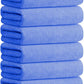 JML Microfiber Bath Towels Set, Large, Absorbent, Soft, Fast Drying, Multipurpose Microfiber Towel for Adult, Beach, Pool, Sport, Yoga, 6 Pack, 27" x 55" - Blue