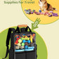 Dog Travel Bag, 25L Airline Approved Dog Travel Backpack for Pet Travel Accessories with 2 Food Storage Containers, 2 Foldable Bowls for Short Trips, Black