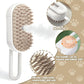 Cat Steam Brush - 5 In1 Grooming Kit for Cats and Dogs Silicone Massage Tool - Stainless Steel Nail Scissors - Hair Detangling Comb - Water Spray Rechargeable Shedding Wash-Free Essence (White)