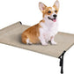 Veehoo Outdoor Elevated Dog Bed, Raised Dog Cot for Small Medium Dogs, Cooling Washable Waterproof Pet Hammock Beds with Slope Headrest, Breathable Mesh and Sturdy Frame, M, Beige Coffee, CWC2204