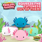 YoYa Toys Squisheez Axolotl 4Pack - Mini Squishy Animal Toys for Stress Relief - Fun and Cute Toys for Kids and Adults - Kawaii Squishies in Pink, White, Green, and Blue