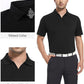 Esabel.C Jacquard Golf Shirts for Men Moisture Wicking Short Sleeve Performance Dry Fit Active Mens Polo Shirts