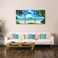 Wieco Art 3 Piece Blue Sea Beach Canvas Prints Modern Stretched Wall Art Seascape Pictures Paintings for Living Room Bedroom Home Decorations Modern Landscape Artwork