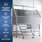 Professional 46" Dog Washing Station, Stainless Steel Dog Bathing Station, Height Adjustable Dog Wash Station, Storage Drawer, Upgrade Parts, Home, Commercial (Left Step)