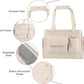 Dog Carrier Purse, Fashion Leather Pet Carrier Bag, Airline Approved Soft Sided Cat Travel Tote Bag with Pockets White