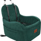 Dog Booster Car Seat for Small/Medium Dogs,6in Elevated Cushion,Fully Detachable and Washable,2 Storage Pockets & 3 Straps,Fits in Front/Back Seat,Easy to Install (Green,Medium)