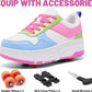 Roller Skate Shoes for Kids Girls Boys Detachable Wheeled Fashion Sneakers