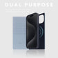 D8 Full Grain Leather Wallet Case for iPhone 15 Plus - [2-in-1] Handcrafted Detachable Diary Style with Magnetic MagSafe Back Cover, Gift Box Included (Powder Blue)
