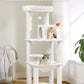 Cat Tree for Large Cats with Metal Plush Big Hammock, 56.3" Cat Tower for Indoor Cats with 2 Door Condo House, 6-Tier Cat Shelves with Scratching Posts and Large Top Perch, Cream White