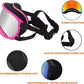 Large Dog Sunglasses with Adjustable Strap UV Protection, Winproof Puppy Sunglasses, Suitable for Medium-Large Pet Glasses, Dogs Eyes Soft Goggles, PinkSilver, (YD-23032706)