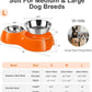 Elevated Dog Bowls Set - Non-Slip Raised Pet Feeder with Medium (10 oz) & Large (20 oz) Stainless Steel Bowls - Includes Durable Resin Stand for Puppies, Adult Dogs & Cats - Orange