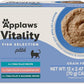 Applaws Vitality Wet Cat Food Paté, Natural Canned Cat Food, Wet Food for Cats with Added Vitamins and Minerals, Grain Free, Carrageenan Free, Fish Variety Selection Paté (12 Count, 2.47 oz Cans)