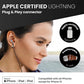 Symphonized iPhone Earphones Wired Deep Bass Sound, 3D Sound, Microphone Volume Control, 90% Noise Cancelling, Bubinga Wooden with Lightning (Apple MFI Certified), iPhone SE to 14 Earbuds (White)