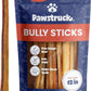Pawstruck All-Natural 12" Bully Sticks for Dogs - Long Lasting, Rawhide-Free, Low Odor & Grain-Free Dental Chew Treat - Healthy Single Ingredient, 100% Real Beef - 1 lb Bag