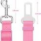Elisel Elisel 2 Packs Adjustable Length Pet Dog Cat car seat Belt Pet seat Belt Pet Accessories for Dogs Cats and Pets (Black Pink)