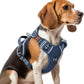 Timos Dog Harness Medium Sized, No Pull Pet Harness with Neck Lockable Snap,No Choke Front Clip Dog Reflective Vest,Adjustable Metal Rings 3 Buckles,Easy Control Handle for Medium Dogs Royal Blue M