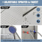 Dog Washing Station 38'' Stainless Steel Pet Grooming Tub for Large Dogs Over-Size Professional Dog Grooming Bathtub Station Wash Shower Sink Pet Grooming Bathtub Station