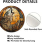 Lygond Metal Tin Sign - Circular Stained Glass Gray Wolf - 1212 Inches