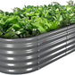 A ANLEOLIFE 6X2X1.5 ft Galvanized Raised Garden Beds Outdoor, Oval Round Metal Planter Box for Planting Vegetables Flowers Herb, Anti-Rust & Easy-Setup, Quartz Grey