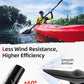Abahub Adjustable Kayak Paddle 210-230 cm/ 230-250 cm Floating Kayaking Oars Boating Oars Canoeing Oars Black