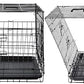 DONORO Dog Crates for Medium Large Size Dogs Indoor Double Door Dog Kennels & Houses for Puppy and Cats, Collapsible Metal Contour Dog Cages (Brown, 36.0" L x 23.0" W x 25.0" H)