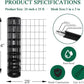Black PVC Coated Welded Wire Fence 24 Inch x 25 Foot, 2 Inch x 3 Inch 16GA, Garden Border Fencing Roll Vinyl Coating Metal Wire Mesh for Yard Vegetable Plant Protection Poultry Netting