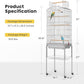 VIVOHOME 64 Inch Bird Cage with Play Top and Rolling Stand for Parrots Conures Lovebird Cockatiel Parakeets Gray