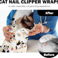 27.6" Cat Grooming Wrap, Self Adhesive Cat Wrap for Cutting Nails, Anti-Escape Calming Cat Swaddle Wrap for Medicine Ear Cleaning, Cartoon Cow Anti-Scratch Cats Burrito Restraint Blanket, Pet Tool