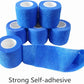 6 Pack 2" x 5 Yards Self Adhesive Bandage Wrap Breathable Cohesive Vet Wrap for Pets, Elastic Self-Adherent Tape for Sports, Wrist, Ankle (Blue)
