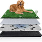 Dog Grass Pad with Tray Extra Large 45”×34” Ultra-Absorbent Artificial Grass Pad for Dogs Potty Grass Hemmed Edge for Indoor Potty Training, Reusable Dogs Pee Pads, Dog Litter Box Balcony