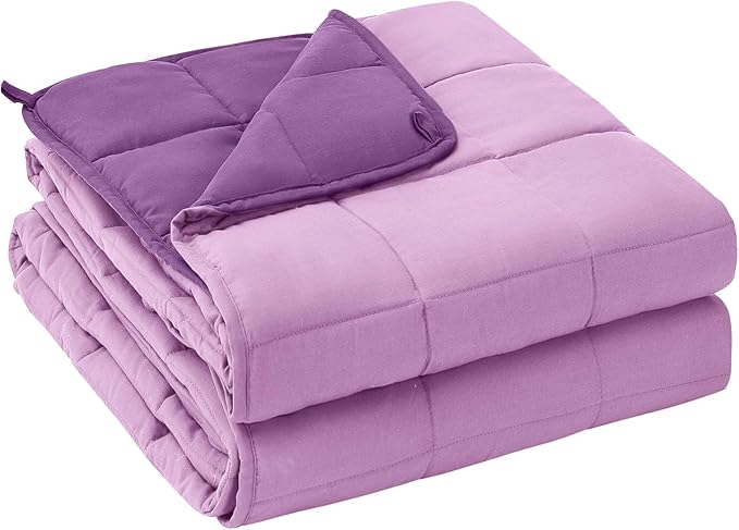 King Size Weighted Blanket for Adults (20 lbs, 80” x 87”, Purple) Cooling Heavy Blanket for Sleeping Perfect for 190-210 lbs, Breathable Blanket for Adults & Couple All Season, Machine Washable
