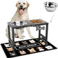 Elevated Dog Bowls,16inch Tall Pet Bowl Holder, Raised Bowl Stand with 2 Stainless Steel Bowls (68oz) and Spill-Proof Mat, Dog Feeder for Large Extra Large Breeds