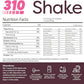 310 Nutrition All-In-One Meal Replacement Shake Powder - Plant-Based Protein Smoothie Blend w/High Fiber, Probiotics & Adaptogens - Low Carb, Vegan, Keto & Paleo Friendly - Vanilla Cake - 14 Srv