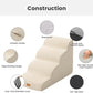 Gardner Pet Dog Stairs for Small Dogs 19.7" H, 4-Step Beige Curved Pet Stairs, Dog Steps for High Bed (18-24 in), Couch with Durable Non-Slip Waterproof Fabric Cover and CertiPUR-US Certified Foam