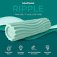 Oceanfoam Ripple Travel Foam Roller (11" x 3.35") Firm Mini Foam Roller for Physical Therapy, Deep Tissue Massage, Back Pain - High Density, Ergonomic Wave Textured - Yoga, Pilates, Exercise (Seafoam)