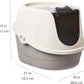 Amazon Basics No-Mess Hooded Cat Litter Box, Standard, Multicolor, 21 in x 16 in x 15 in