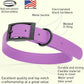 Dogline Biothane Waterproof Dog Collar Strong Coated Nylon Webbing with Black Hardware Odor- Proof for Easy Care Easy to Clean High Performance Fits Small Medium or Large Dogs, Amethyst Purple